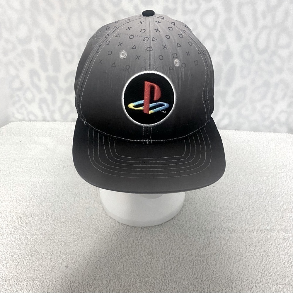 Play Station Baseball Cap Hombre Gray Logo SnapBack Adjustable Geek Cap OS EUC